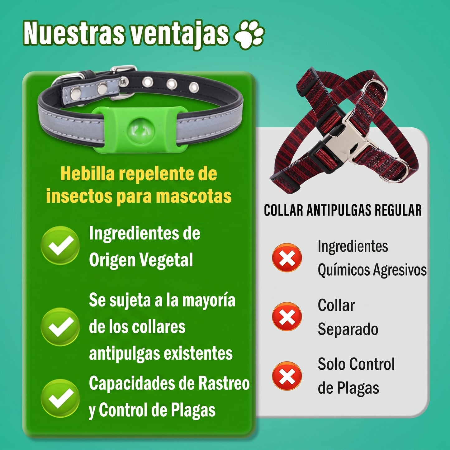 Collar natural antipulgas y antigarrapatas para perros