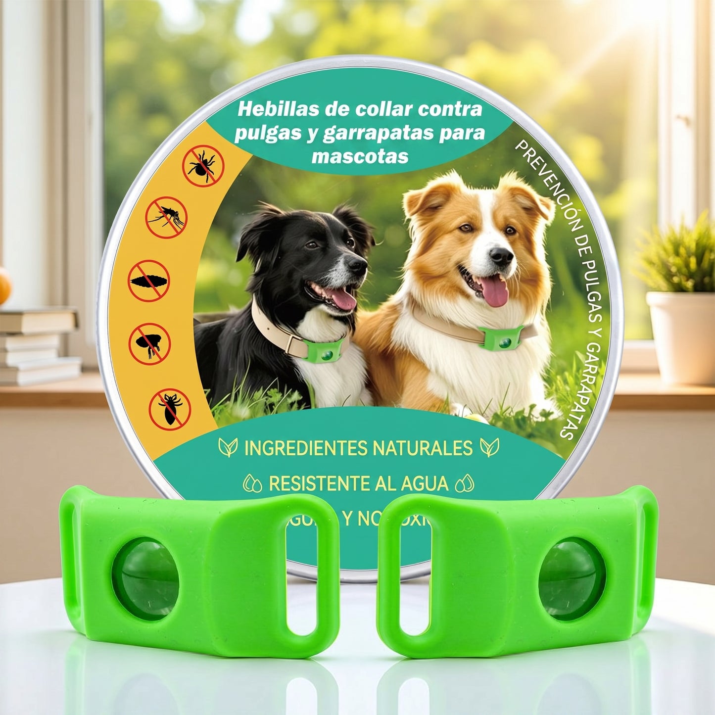 Collar natural antipulgas y antigarrapatas para perros